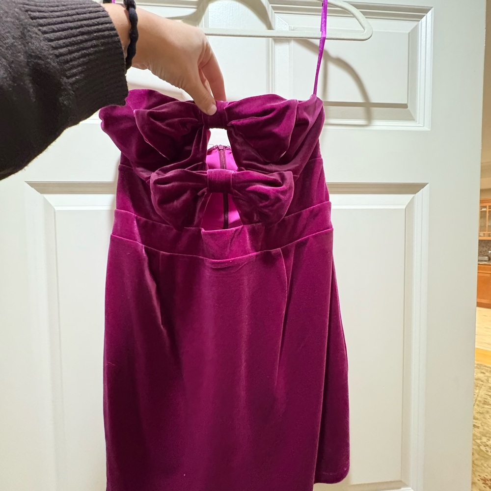 Velvet Strapless Dress - Picture 2 of 3